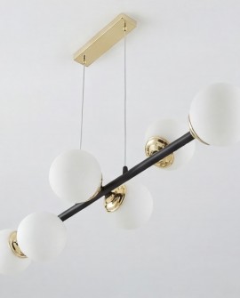 NOWOCZESNA LAMPA WISZĄCA CZARNO-ZŁOTA FINO W6