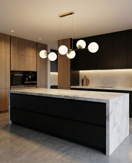 NOWOCZESNA LAMPA WISZĄCA CZARNO-ZŁOTA FINO W6