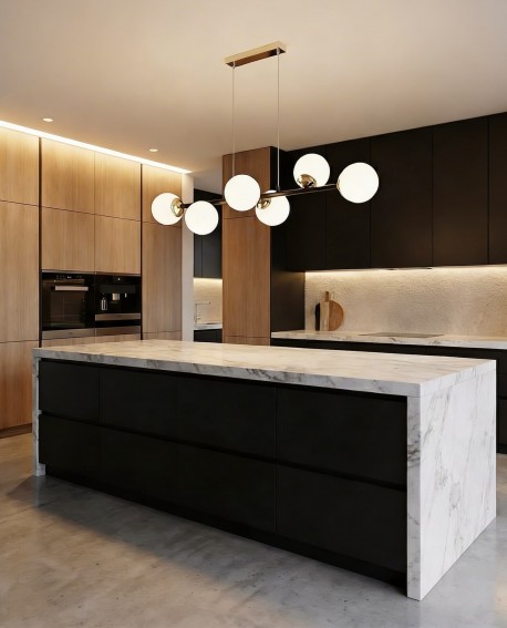 NOWOCZESNA LAMPA WISZĄCA CZARNO-ZŁOTA FINO W6