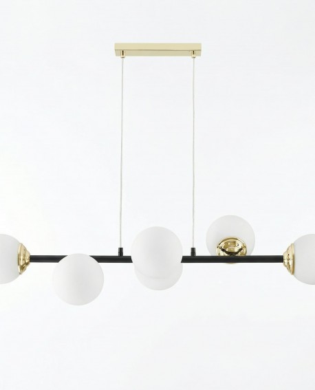 NOWOCZESNA LAMPA WISZĄCA CZARNO-ZŁOTA FINO W6