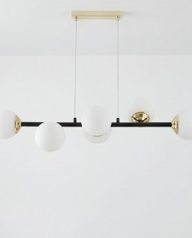 NOWOCZESNA LAMPA WISZĄCA CZARNO-ZŁOTA FINO W6