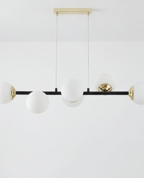 NOWOCZESNA LAMPA WISZĄCA CZARNO-ZŁOTA FINO W6