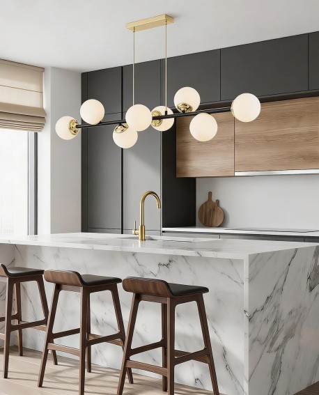 NOWOCZESNA LAMPA WISZĄCA CZARNO-ZŁOTA FINO W8