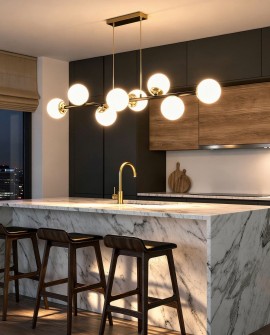 NOWOCZESNA LAMPA WISZĄCA CZARNO-ZŁOTA FINO W8