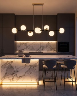 NOWOCZESNA LAMPA WISZĄCA CZARNO-ZŁOTA FINO W8