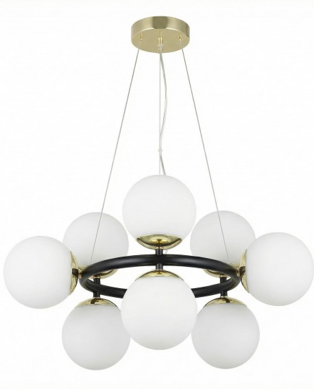 NOWOCZESNA LAMPA WISZĄCA CZARNO-ZŁOTA LEDO W9