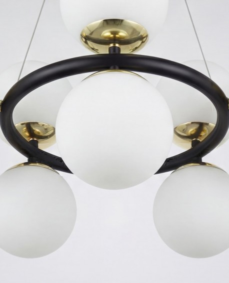 NOWOCZESNA LAMPA WISZĄCA CZARNO-ZŁOTA LEDO W9