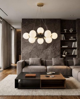 NOWOCZESNA LAMPA WISZĄCA CZARNO-ZŁOTA LEDO W12