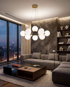 NOWOCZESNA LAMPA WISZĄCA CZARNO-ZŁOTA LEDO W12