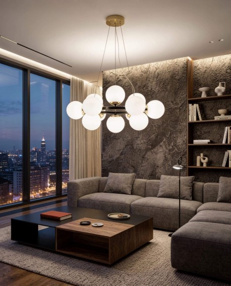 NOWOCZESNA LAMPA WISZĄCA CZARNO-ZŁOTA LEDO W12