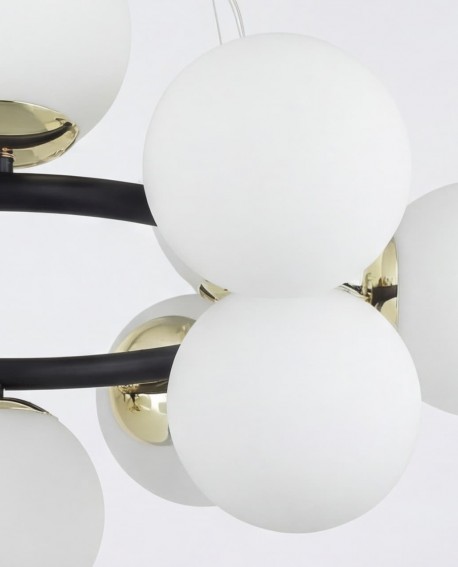 NOWOCZESNA LAMPA WISZĄCA CZARNO-ZŁOTA LEDO W12