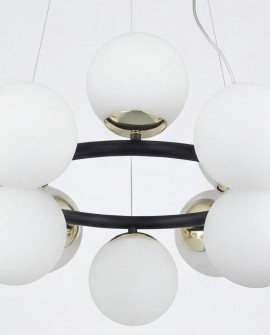 NOWOCZESNA LAMPA WISZĄCA CZARNO-ZŁOTA LEDO W12