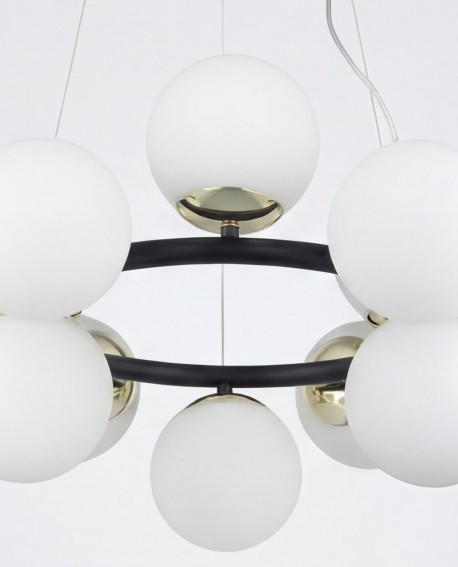 NOWOCZESNA LAMPA WISZĄCA CZARNO-ZŁOTA LEDO W12