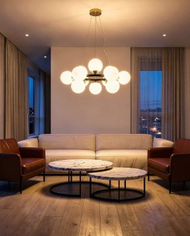 NOWOCZESNA LAMPA WISZĄCA CZARNO-ZŁOTA LEDO W12