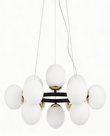 NOWOCZESNA LAMPA WISZĄCA CZARNO-ZŁOTA LEDO W12