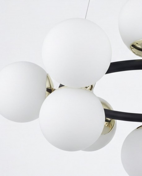 NOWOCZESNA LAMPA WISZĄCA CZARNO-ZŁOTA LEDO W12