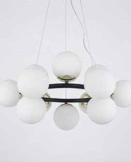 NOWOCZESNA LAMPA WISZĄCA CZARNO-ZŁOTA LEDO W12