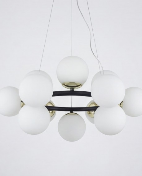 NOWOCZESNA LAMPA WISZĄCA CZARNO-ZŁOTA LEDO W12