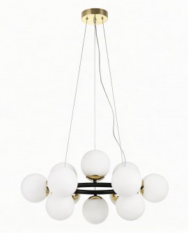 NOWOCZESNA LAMPA WISZĄCA CZARNO-ZŁOTA LEDO W12