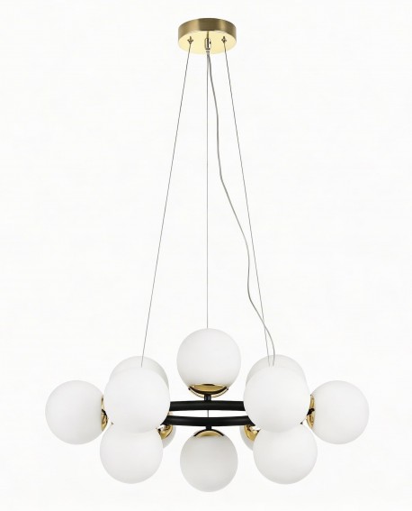 NOWOCZESNA LAMPA WISZĄCA CZARNO-ZŁOTA LEDO W12