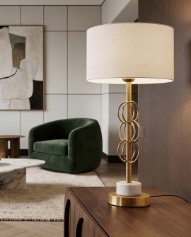 GLAMOUR LAMPA NOCNA Z MARMUREM BIAŁA AZZARIA