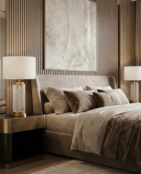 lampa stołowa nocna glamour biało mosiężna positano lumina deco na białym tle