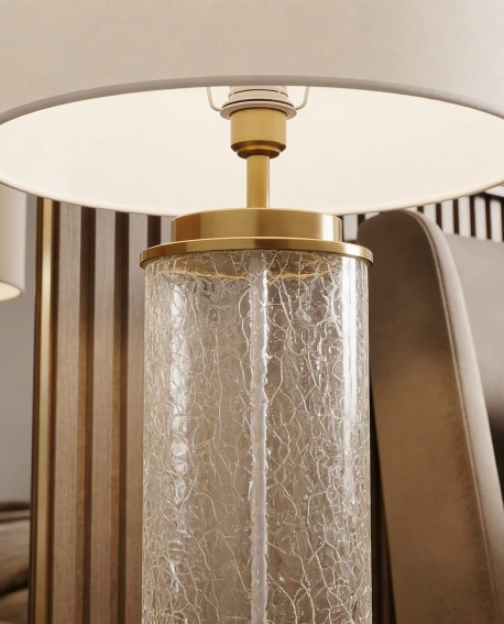 lampa stołowa nocna glamour biało mosiężna positano lumina deco na białym tle