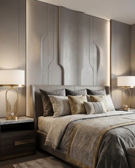 lampa nocna glamour białо-złota szczotkowana zanetti lumina deco – widok główny