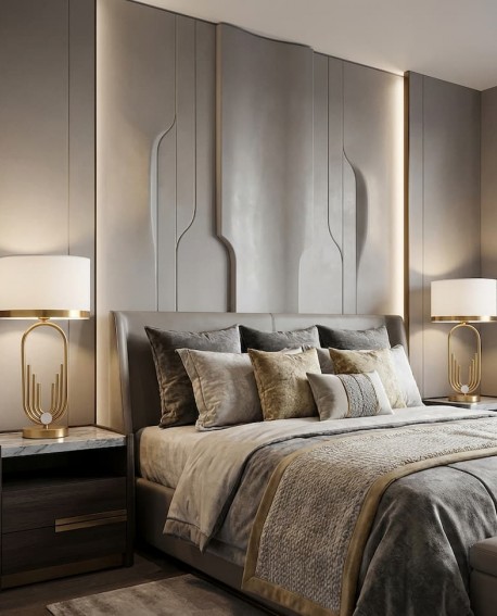 lampa nocna glamour białо-mosiężna zanetti lumina deco – widok główny