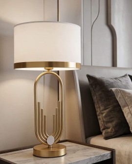 lampa nocna glamour białо-złota szczotkowana zanetti lumina deco – widok główny
