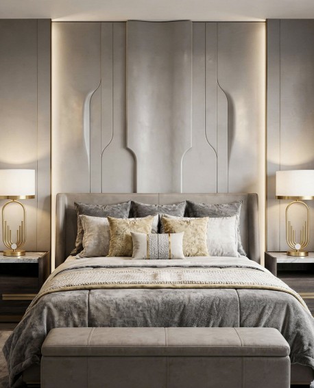 lampa nocna glamour białо-mosiężna zanetti lumina deco – widok główny