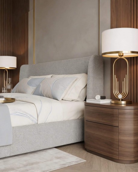 lampa nocna glamour białо-mosiężna zanetti lumina deco – widok główny