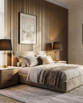 lampa stołowa glamour czarno mosiężna la botte lumina deco na białym tle