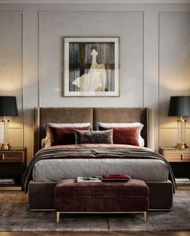 lampa stołowa glamour czarno mosiężna la botte lumina deco na białym tle