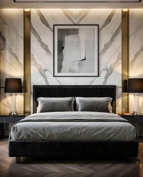 lampa nocna glamour czarno chromowana villanova lumina deco front