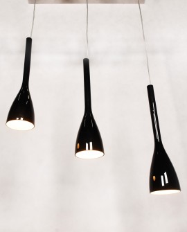 POTRÓJNA LAMPA WISZĄCA SUFITOWA CZARNA AMARRO W3