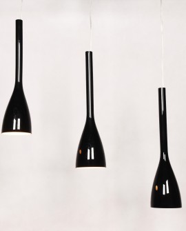 POTRÓJNA LAMPA WISZĄCA SUFITOWA CZARNA AMARRO W3