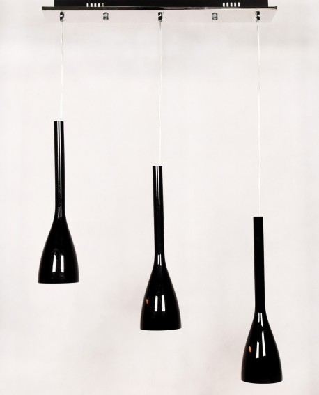 POTRÓJNA LAMPA WISZĄCA SUFITOWA CZARNA AMARRO W3