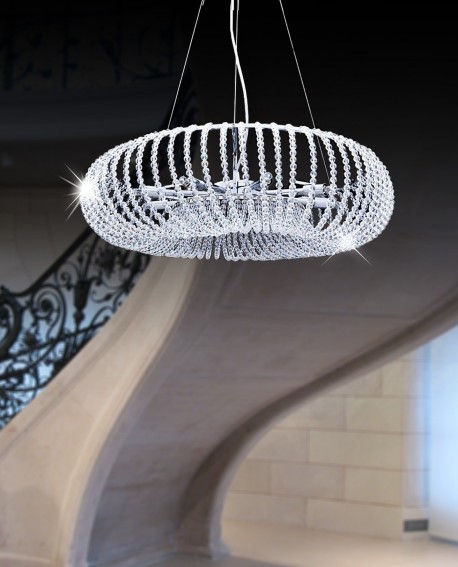 NOWOCZESNA LAMPA KRYSZTAŁOWA SREBRNA GRAZIANA W9