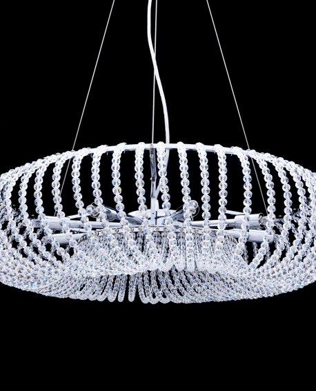 NOWOCZESNA LAMPA KRYSZTAŁOWA SREBRNA GRAZIANA W9