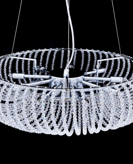 NOWOCZESNA LAMPA KRYSZTAŁOWA SREBRNA GRAZIANA W9