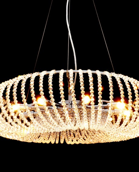 NOWOCZESNA LAMPA KRYSZTAŁOWA SREBRNA GRAZIANA W9