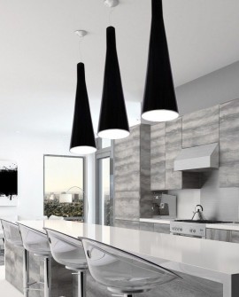 POTRÓJNA NOWOCZESNA LAMPA WISZĄCA CZARNA MORRATE GLOSS W3