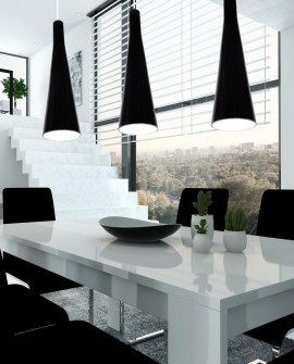 POTRÓJNA NOWOCZESNA LAMPA WISZĄCA CZARNA MORRATE GLOSS W3