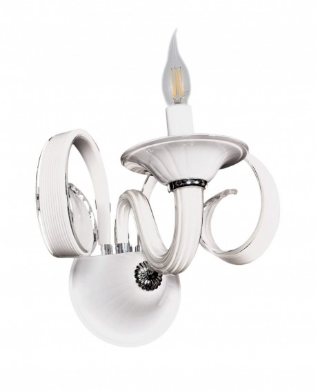 LAMPA ŚCIENNA KINKIET SZKLANY BIAŁY MONTANERA