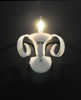 LAMPA ŚCIENNA KINKIET SZKLANY BIAŁY MONTANERA