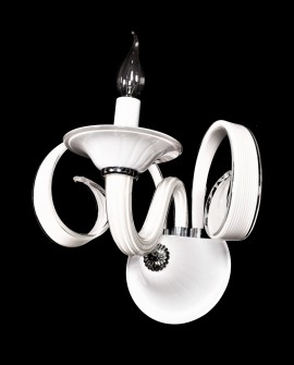 LAMPA ŚCIENNA KINKIET SZKLANY BIAŁY MONTANERA