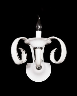 LAMPA ŚCIENNA KINKIET SZKLANY BIAŁY MONTANERA