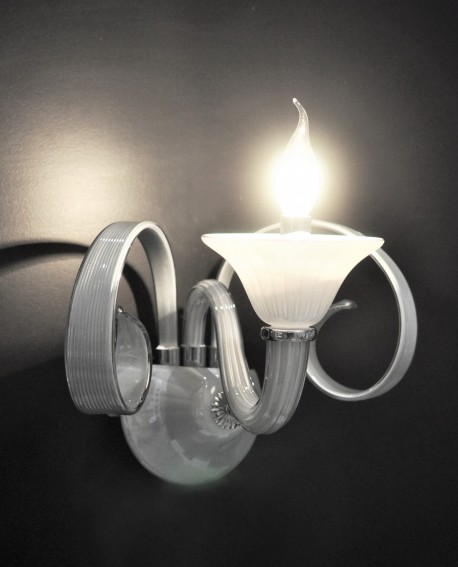 LAMPA ŚCIENNA KINKIET SZKLANY SZARY MONTANERA