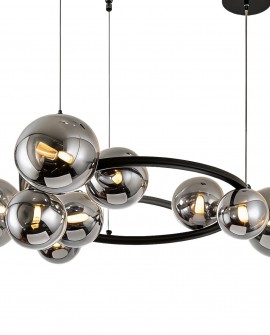 NOWOCZESNA LAMPA WISZĄCA CZARNO-DYMIONY MERIDO W10